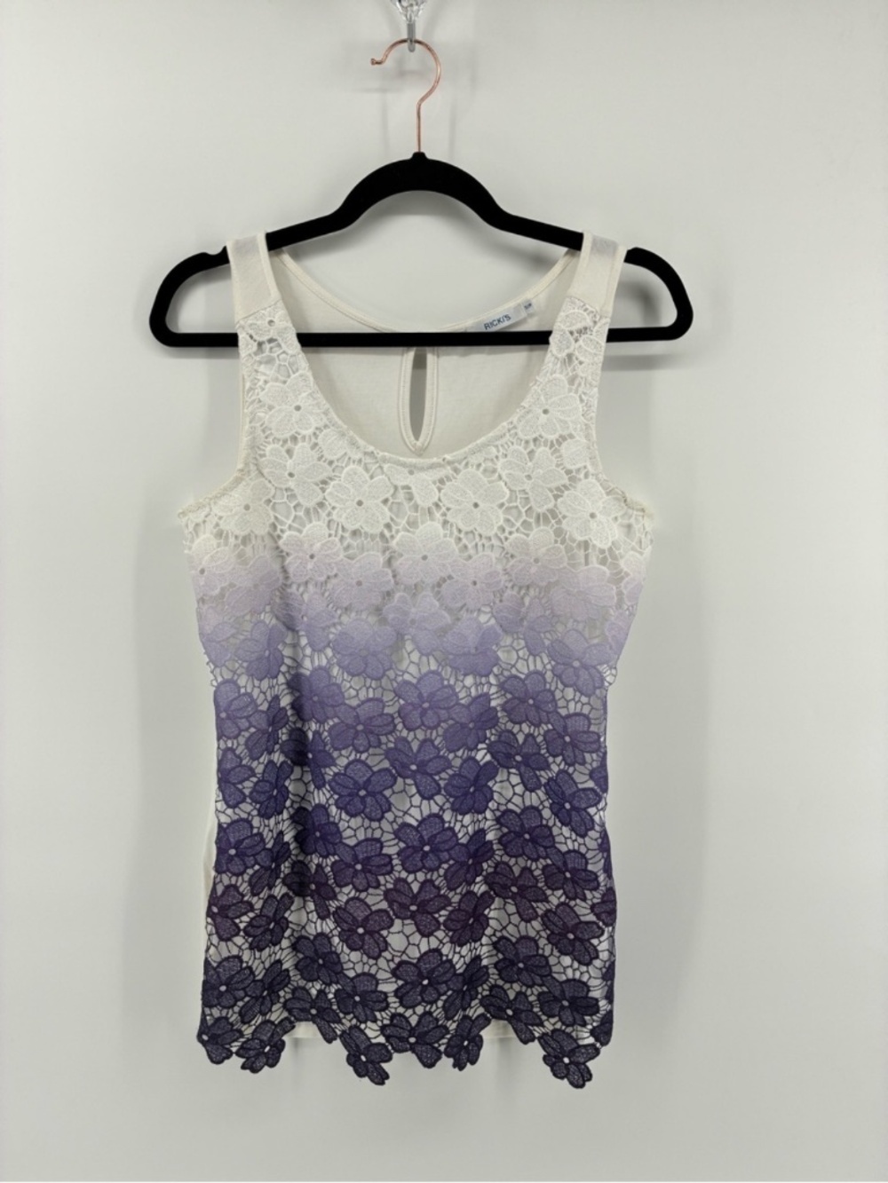 MASSIVE $10 SALE Women's Lace Ombre Tank Top - White to Purple